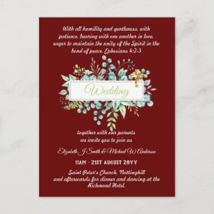 Modern Christian Catholic Wedding Invitation Postcard