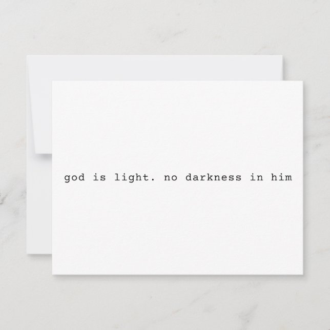 Modern Christian "God is Light" Invitation (Front)