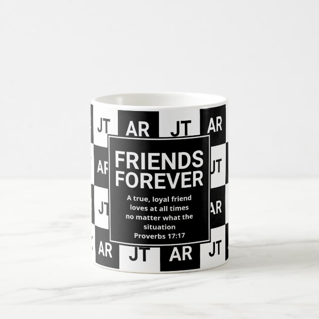 Modern Christian Monogram FRIENDS FOREVER Coffee Mug (Center)