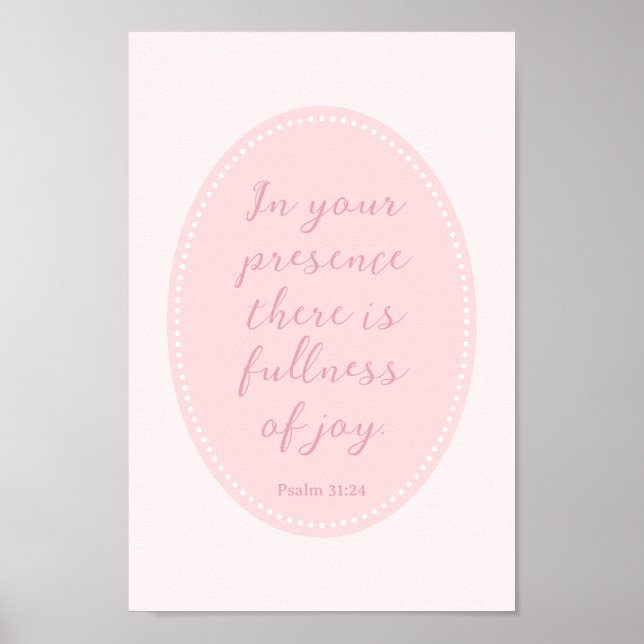 Modern Christian Wall Art Decor Pink Girl Room (Front)