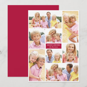 Modern Christmas 8-Photo Collage Holiday Card