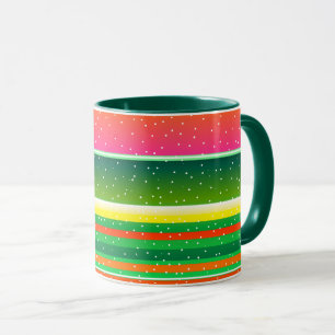 Modern Christmas artistic striped pattern Mug