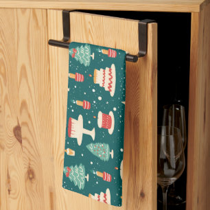 Modern Christmas Baking Aesthetic  Kitchen Towel