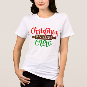 Modern Christmas Baking Crew Holidays Tri-Blend Shirt