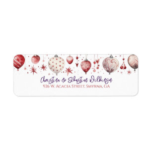 Modern Christmas Bauble Return Address