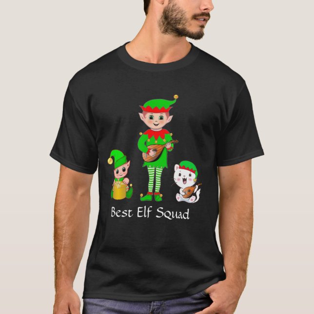 Modern Christmas Best Elf Squad T-Shirt (Front)