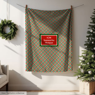 Modern Christmas Blanket Custom Name Cozy Decor