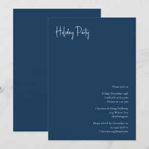 Modern Christmas Blue Holiday Party Invitation