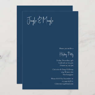 Modern Christmas   Blue Jingle and Mingle Invitation
