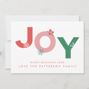 Modern Christmas Bold Script JOY Photo Holiday Card