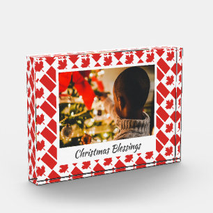 Modern Christmas CANADA Customized Keepsake Photo Block