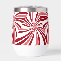 Modern Christmas candy cane red whiteWater Bottle