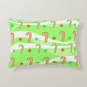 Modern Christmas Candy Canes Design Decorative Pillow