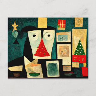 Modern Christmas card with Christmas tree.
