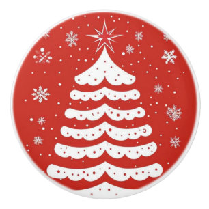 Modern Christmas Ceramic Knob