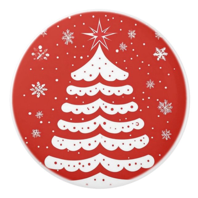 Modern Christmas Ceramic Knob (Front)