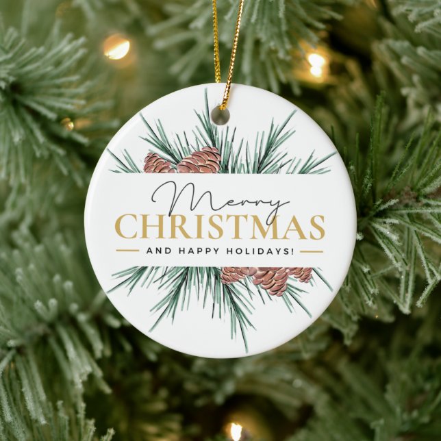 Modern Christmas Ceramic Ornament (Tree)