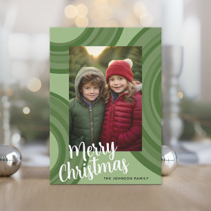 Modern Christmas Circles with Holiday Photo Card