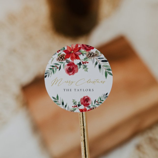 Modern Christmas Classic Round Envelope Seal (Creator Uploaded)