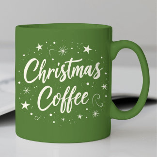 Modern Christmas Coffee Script Two Tone Coffee Mug