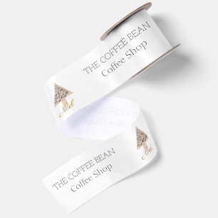 Modern Christmas Coffee Shop Business Branding  Satin Ribbon
