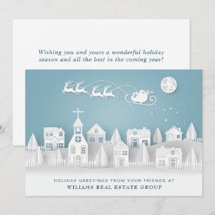 Modern Christmas Composition Corporate Greeting Holiday Card