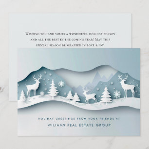 Modern Christmas Composition Corporate Greeting Holiday Card