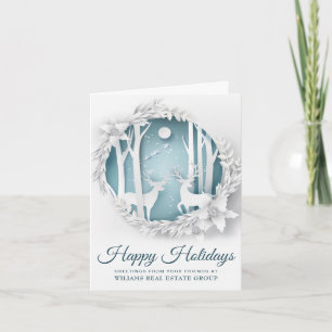 Modern Christmas Composition Corporate Greeting Holiday Card