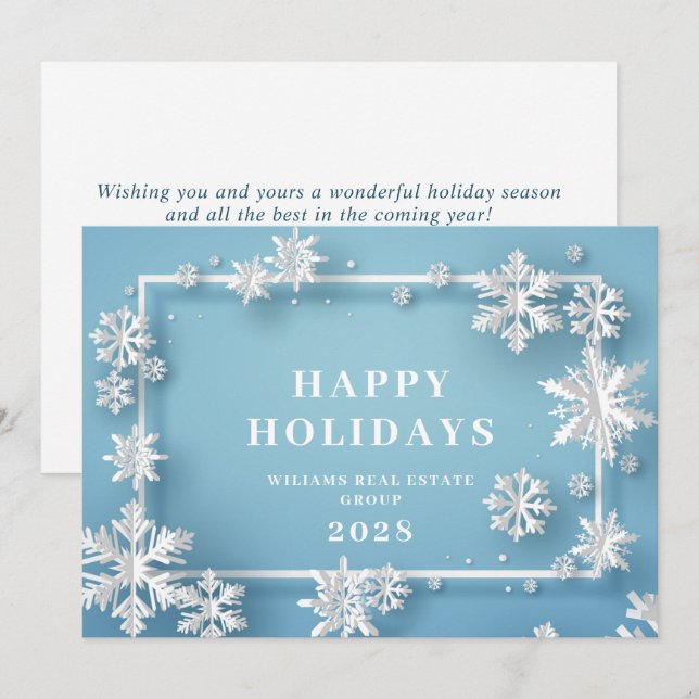 Modern Christmas Composition Corporate Greeting Holiday Card (Front/Back)