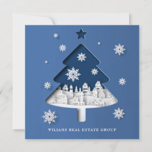 Modern Christmas Composition Corporate Greeting Holiday Card