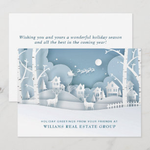 Modern Christmas Composition Corporate Greeting Holiday Card