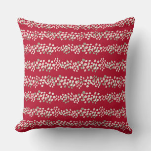 Modern Christmas Decor Red and Pink Throw Pillow