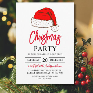 Modern Christmas Dinner Party Xmas Holiday Party Invitation