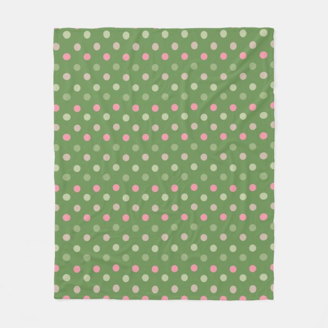 Modern Christmas Dots Fleece Blanket (Front)