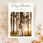 Modern Christmas | Elegant Boho Simple Photo Holiday Card<br><div class="desc">This Modern Christmas | Elegant Boho Simple Photo Holiday Card features a clean and sophisticated design with script typography and a classic Christmas greeting. Featuring 2 boho themed couple photo and modern handwritten calligraphy,  these photo holiday cards are perfect for any couple.</div>