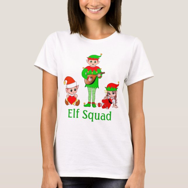 Modern Christmas Elf Squad T-Shirt (Front)