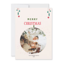 Modern Christmas Family Photo Card