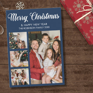 Modern Christmas family photo collage Invitation