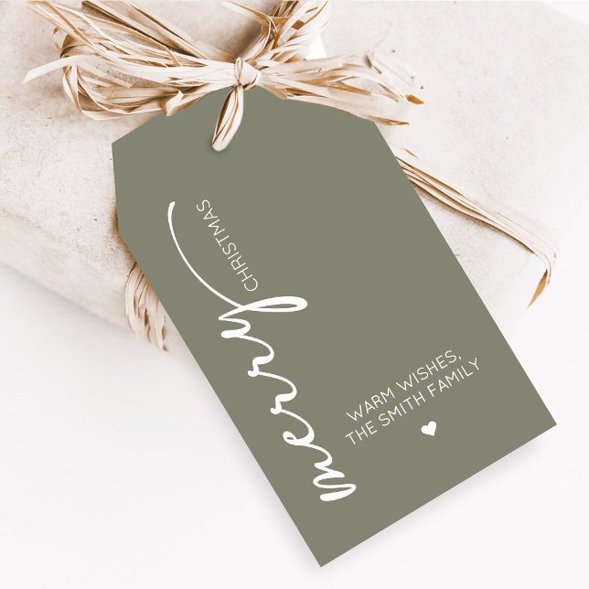 Modern Christmas Favor Tags (Modern Merry Christmas Holiday Favor Tags)