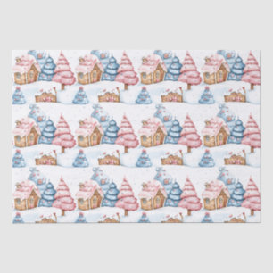 Modern Christmas Gingerbread House Cute Pastel Tissue Paper