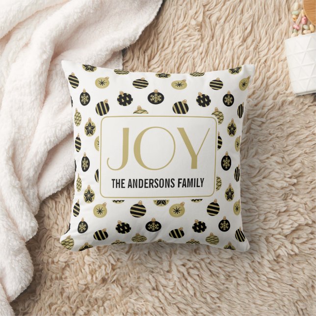 Modern Christmas Gold And Black Decorations  Throw Pillow (Blanket)