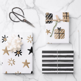 Modern | Christmas | Gold | Minimalistic  Wrapping Paper Sheet