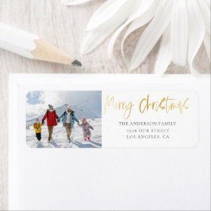 Modern Christmas Gold & Photo 