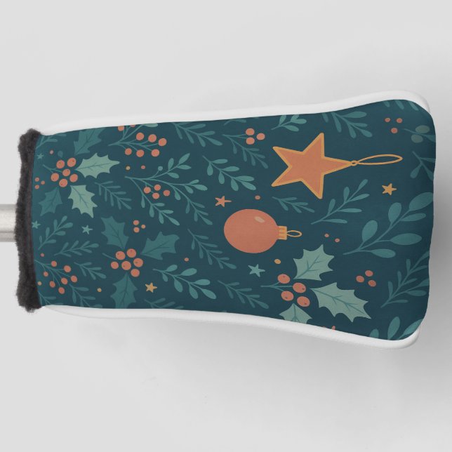 Modern Christmas Golf Head Cover – Trendy Holiday  (Front)