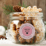 Modern Christmas Goodies Heart Personalized Classic Round Sticker<br><div class="desc">A modern sticker with heart and curve typography.</div>