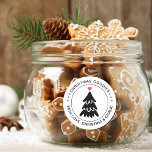 Modern Christmas Goodies Heart Personalized Classic Round Sticker<br><div class="desc">A modern sticker with heart and curve typography.</div>