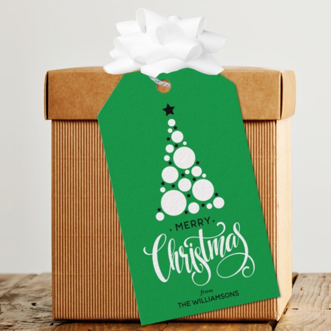 Modern Christmas Green Holiday Gift Tags (Creator Uploaded)