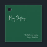 Modern Christmas | Green Square Family Gift Tag<br><div class="desc">This modern Christmas | green square family gift tag is perfect for your minimalist shabby chic boho green and white holiday greeting. The minimal whimsical handwritten calligraphy is delicate and rustic while staying classy and elegant. You will find that everything about this product is editable, so feel free to add...</div>