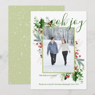 Modern Christmas Greenery Religious Greeting Holiday Card