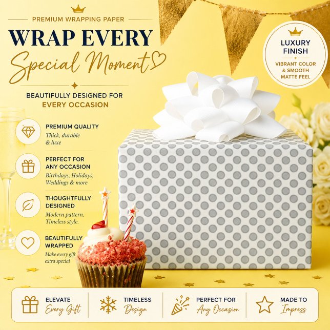 Modern Christmas Grey Pattern Gift Wrap (Creator Uploaded)